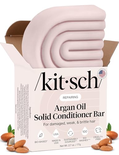 Kitsch Argan Oil Conditioner Bar – Repairing Hair Conditioner for Damaged Hair, Anti-Frizz...