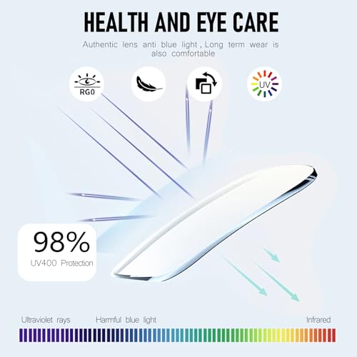 Image of Oversized Square Blue Light Blocking Glasses for Women Men, Vintage Half Frame Computer Reading Gaming Glasses, Anti Glare UV400 Eyestrain
