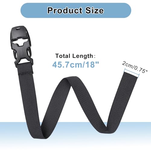 Image of Vigorport Utility Straps Quick Release Nylon Backpack Accessory Bag Strap,Adjustable for Hiking,Travel,Outdoor Sports-4 Pack (Black, 0.75 inch W-18 L)