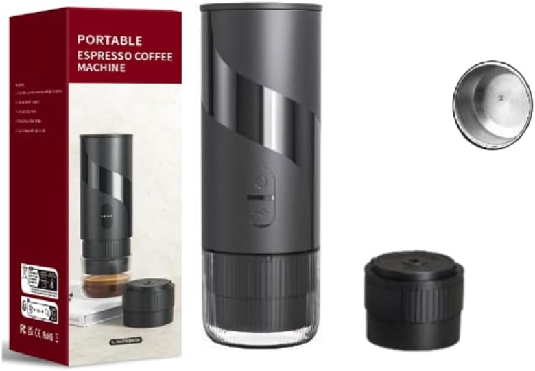 Cafetera portátil de café expreso, cafetera de viaje a batería para camping, automóvil, RV y oficina, cafetera eléctrica de café expreso