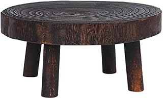 Wooden Step Stool, Vintage Decorative Single Wooden Stepping Footstool for Adult, Kids & Elderly, Reach High Places in Kitchen, Bathroom, Closet, Sink, High Beds (Dark Brown:M 17x9x6cm)