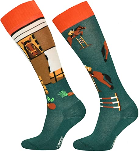 TODO Comodo Calzini da equitazione fantasia STJBW | Calzino in cotone a mezza lunghezza da donna con motivi, 39-42