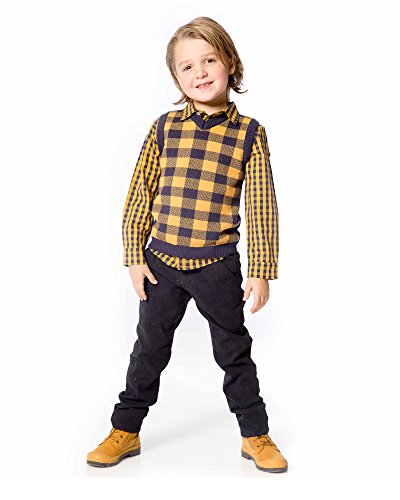 Deux par Deux Boys' Plaid Vest Off Road, Sizes 18M-62