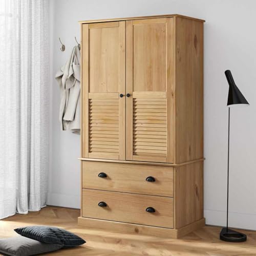 Mokuyary Vigo - Armario (90 x 55 x 170 cm, madera maciza de pino, armario para sala de estar, dormitorio, vestidor, oficina