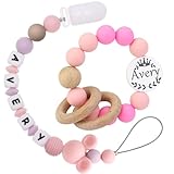 Handmade Custom Pacifier Chains And Custom Teether Rattles, Unique Newborn Gift for Birthdays, Custom Baby Boy Pacifier Clip Name (Crown-A)