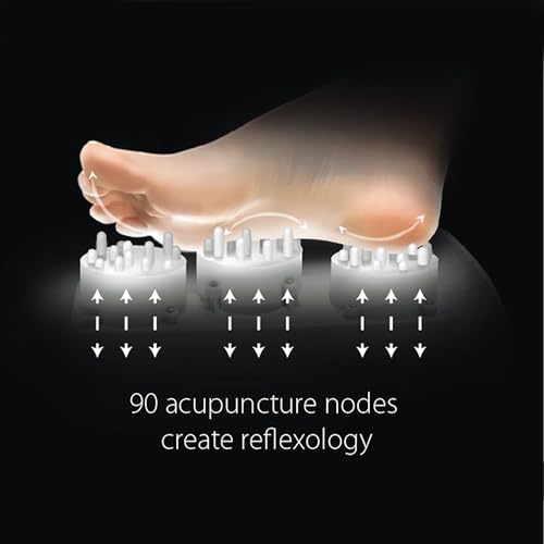 Masajeador de pies Majnesvon 3 en 1 con calor y diseño de zapatilla abierta: amasamiento Shiatsu y compresión de aire, acupuntura y reflexología, color negro para uso doméstico y como regalo miniatura 6