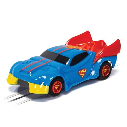 Micro Scalextric Scalextric Micro Cars - Superhombre de la Liga de la Justicia - Coche de ranura de juguete para uso en pistas de carreras o set - Ideas de regalo para niños pequeños y niñas de 4 años