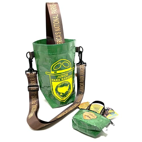 National Park Junior Ranger Vintage Poster Eco-Chic Tote Set – Reusable Waterproof w/ Retro Art for Outdoor Enthusiasts Junior Ranger Scout | Collectible Design to Inspire Adventure & Protect Nature