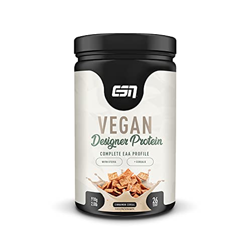 ESN Vegan Designer Proteinpulver, Cinnamon Cereal, 910 g, cremige Konsistenz mit Erbsen-, Hanf-, und Sonnenblumenprotein - made in Germany