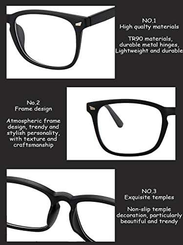 Image of Onrtry Non Prescription Glasses for Men Women Square Clear Lens Eyeglasses