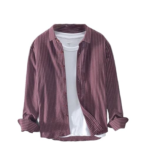 Chemise décontractée homme coton rayé pour le printemps