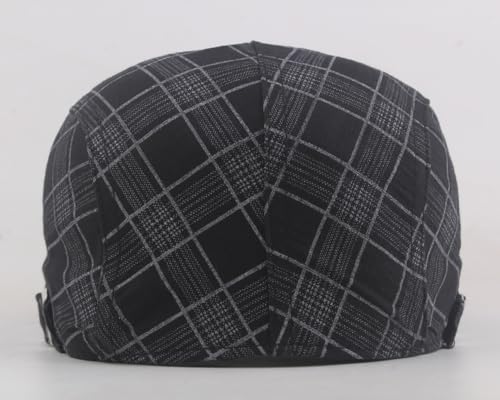 Image of Quanhaigou Men's Cotton Flat Ivy Gatsby Newsboy Driving Hat Adjustable Irish Cabbie Ivy Driving Hunting Cap