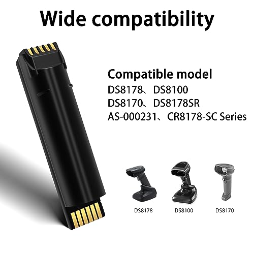 Image of Sicimly 82-176890-01 Replacement Battery for Zebra DS8100 DS8178 DS8170 Series Barcode Scanners 2500mAh.