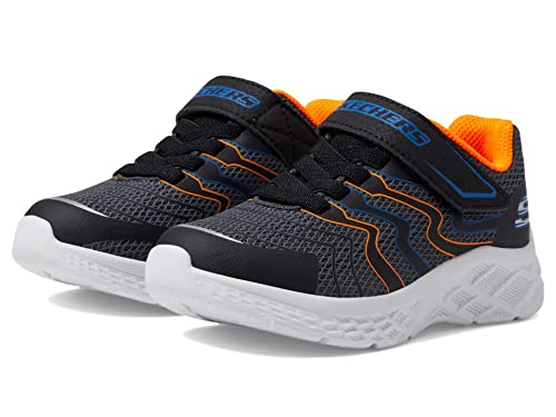Skechers Boy's Microspec II - Troms (Little Kid/Big Kid) Black/Blue/Orange 11.5 Little Kid M2