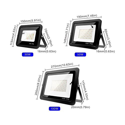 Projecteur LED RVB 50W extérieur DMETE avec télécommande pour éclairage paysager
