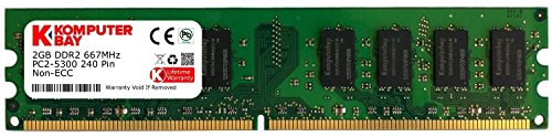 Komputerbay 2Go DDR2 667 MHz PC2-5300 PC2-5400 Mémoire DDR2 667 (240 PIN) DIMM bureau Cover