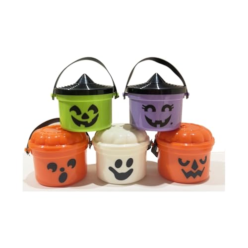 Spooky Mini Boo Bucket Figurines, Mini Boo Halloween Candy Bowl, Trick or Treat Event Props for Home Decoration