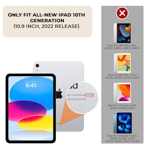 Image of MOCA Case for iPad (A16) 11th Generation 11 Inch 2025 10th Generation 2022 iPad 10.9 Inch Slim Stand Hard Shell Back Protective Smart Cover for 10.9 inch iPad 10th Gen 2022 Release A2696 A2757 A2777