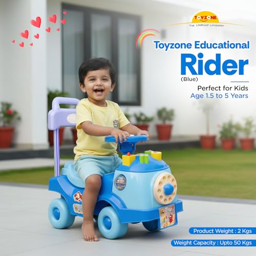 Image of Toy Zone Educational Rider-Blue|Ride-On Baby Car |Toy Car|Push Car|Swing Car |Kids Power Wheel Ride On Car for Children /Kids |Toy Baby Car