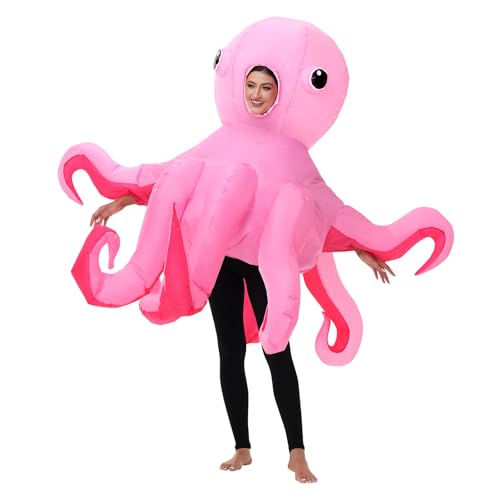 Spinosaurus Inflatable Octopus Costume for Adult Inflatable Halloween Costumes Funny Blow Up Sea Animal Costumes for Men Women