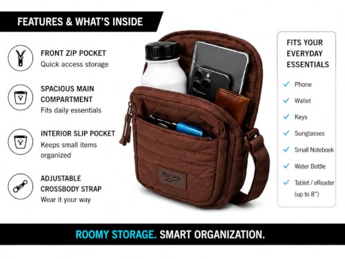 Image of Reebok Womens Crossbody Bags - Lightweight Sling Cell Phone Purse, Quilted Small Crossbody Bags Women