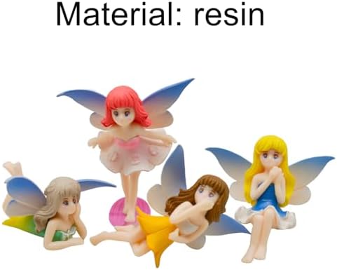 4Pcs Small Fairy Figurines Miniature Fairy Garden Fairies Figures image 5