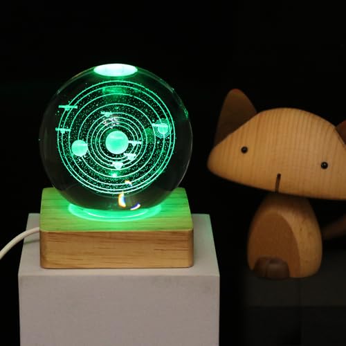GUOCHENG Cat Crystal Ball Light, Kitty Figurines in Crystal Ball with Stand Paperweights Decor - Image 2