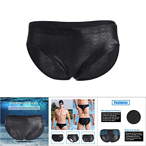 VGEBY1 Swimming Briefs, Male Sexy Waterproof Swim Underwear Boardshorts Swimming Competition Wear Trunks Briefs Shorts Pants(M)4