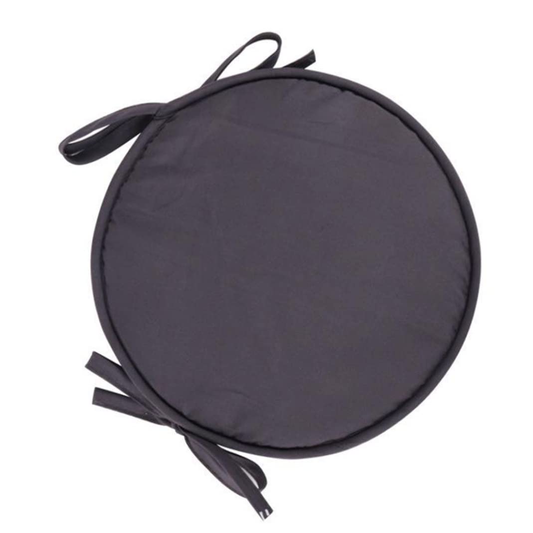 SunaOmni Round Chair Cushion Tie-on Non Slip Stool Seat Pad Mat for Furniture Garden 30cm Dark Grey Chair Pads
