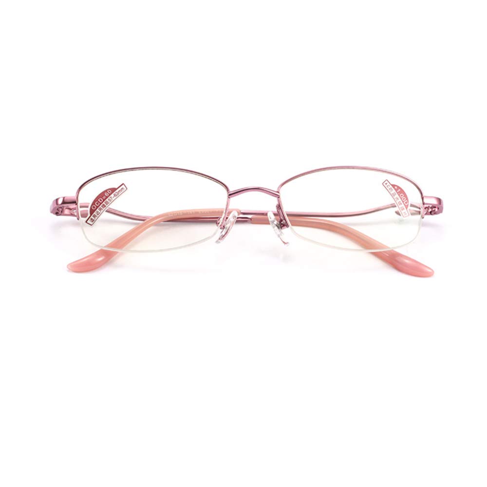 Hochauflösende Anti-Blaulicht-Anti-Ultraviolett-Lesebrillen, versilberte 0,4-Unzen-Rahmen, Brillen mit achtschichtigen beschichteten Gläsern Licht/Rosa / 2.00