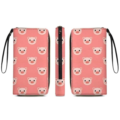 Women's Blocking Leather Zip Wallet Phone Holder Clutch Travel Purse Wristlet3