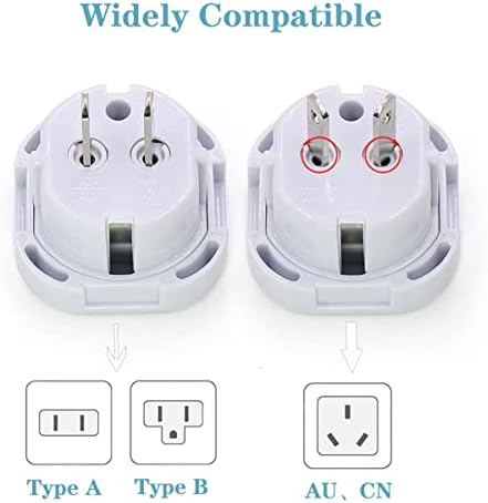 Pack of 5 UK to US Plug Adaptor Type G to Type A and B Flat Travel Adapter 3 pin to 2 Pin, from UK to USA, Canada, Australia, Jamaica, Barbados, Mexico, Thailand, China, Japan and more