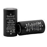 Keeppower IMR18350 Li-ion Battery Rechargeable High Drain 1600mAh 3.6V Flat Top Lithium Battery (Pack of 2)
