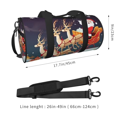 Travel Duffel Bag Lightweight Carry On Weekender Overnight Bags Merry Christmas Reindeer Sled Sports Tote Gym Backpack with Adjustable Strap Hospital Bags Foldable Luggage Bag for Women Men2