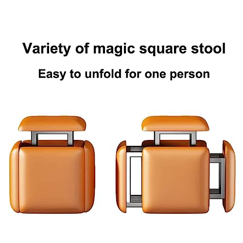 Pouf cube 5 en 1 modulaire en cuir avec roulettes