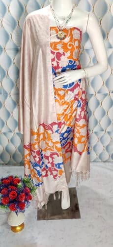 Image of Bhagalpuri Women unstitched Katan Slub Madhubani Screen Print suit Women Unstitched Salwar Suit Dress Material For women & Girls RF174