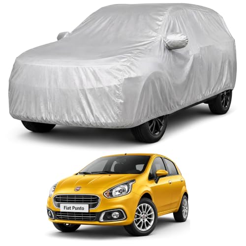 Image of Autofact Car Body Cover Compatible with Punto | Custom Fit Car Cover | 100% Water-Resistant| Triple-Stitched Lightweight Fabric | Dustproof | Indoor & Outdoor Use | Elastic Bottom