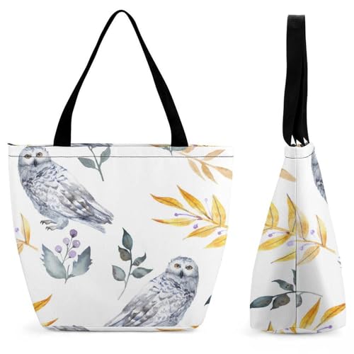 Sac à main pour femme Chouette Blanche grand sac à bandoulière