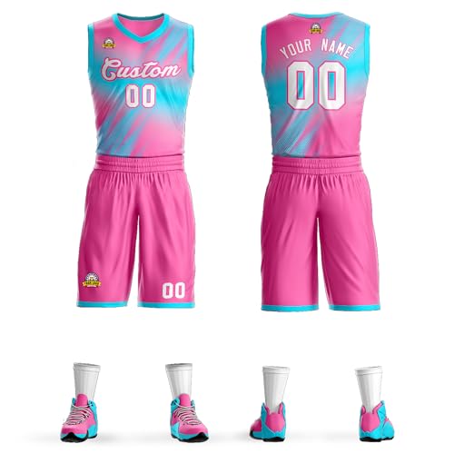 Custom Basketball Jerseys Uniform with Team Name Number, Personalized Jerseys for Men/Women/Youth