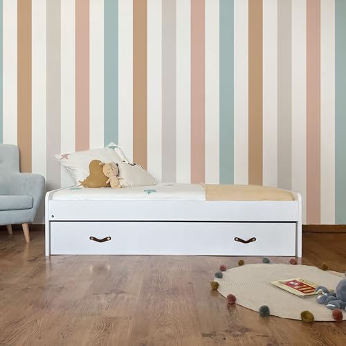 MUEMUE - Cama Blanca Nido + 2 cajones Ana 105x190cm - MUCOMPACTOCM-15-105 - Cama + SOMIERES