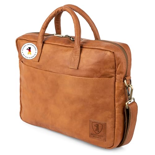 Berliner Bags Vintage Laptoptasche Madrid, 15 Zoll Umhängetasche aus...