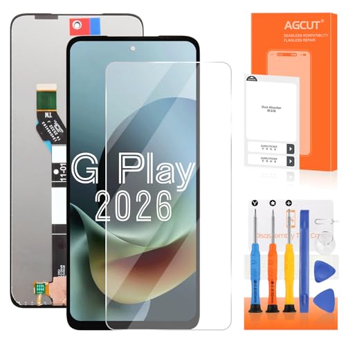 AGCUT for Moto G Play 2026 Screen Replacement for Moto G Play 2026 LCD Display XT2615-1 XT2615-2 XT2615 LCD Digitizer Touch Screen Assembly Repair Kits