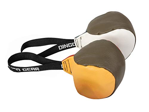 Dingo Gear Hundespielzeug Soft Ball mit einem Griff aus echtem Narbenleder für das Beißtraining für Welpen Hunde 11 cm x 2 Stück S10033