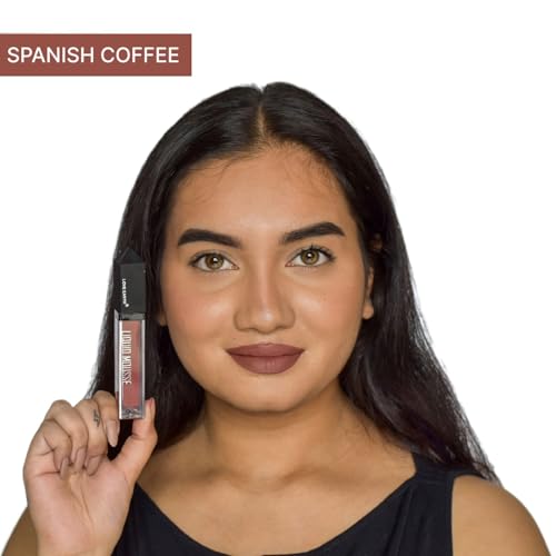 Image of Love Earth Liquid Mousse Lipstick - Spanish Coffee Matte Finish | Lightweight, Non-Sticky, Non-Drying,Transferproof, Waterproof | Lasts Up to 12 hours with Vitamin E and Jojoba Oil - 6ml
