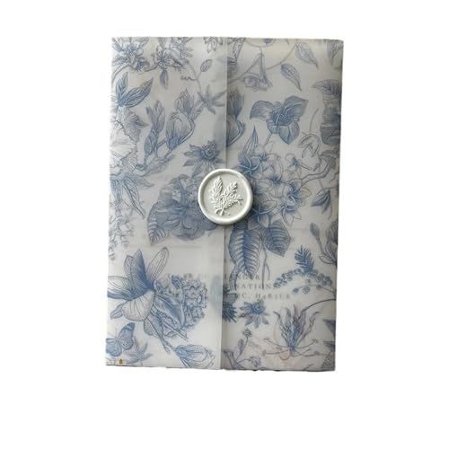 Papier transparent à motifs floraux pour invitations mariage et enveloppes cadeaux