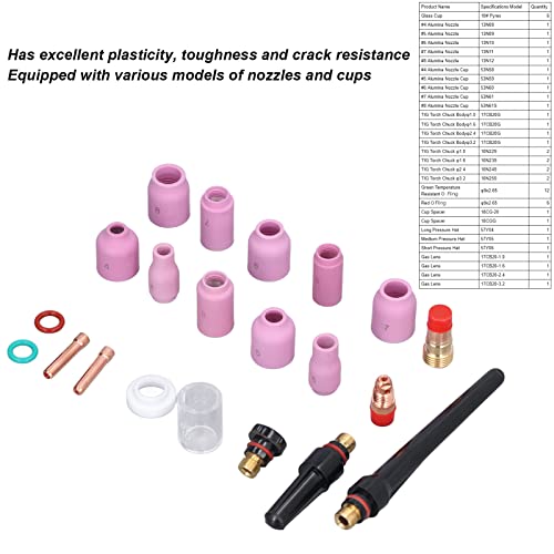 55 peças TIG Acessórios de tocha de solda TIG Tocha Consumíveis Kit de acessórios de tocha de solda