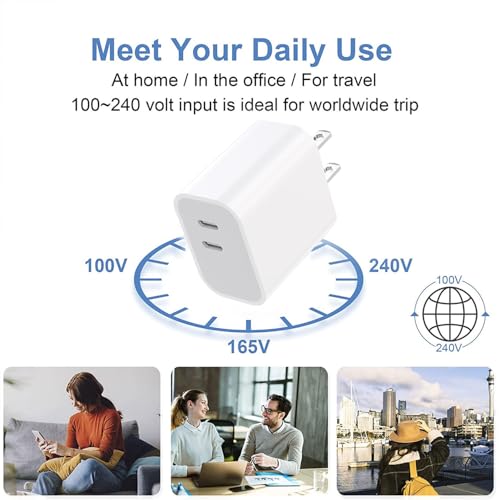20W Dual Port USB C Fast Charger Block, Tpye C Charging Block for iPhone 17/16/15 Series, Portable Wall Charger Plug - image 6