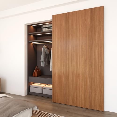 JUBEST 48" Concealed Barn Door Hardware Kit with Soft Close