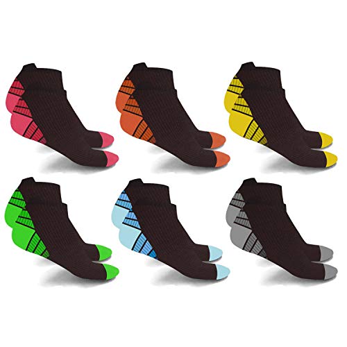 Extreme Fit Compression Socks - Ankle Performance Socks for Running and Athletics - 6 Pair