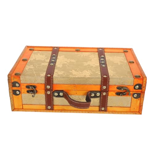 LIGIGWASH Caja de Almacenamiento de Madera Vintage Portátil con Cerradura para y Joyas Maletín Retro Decorativo para Fotografía y Decoración